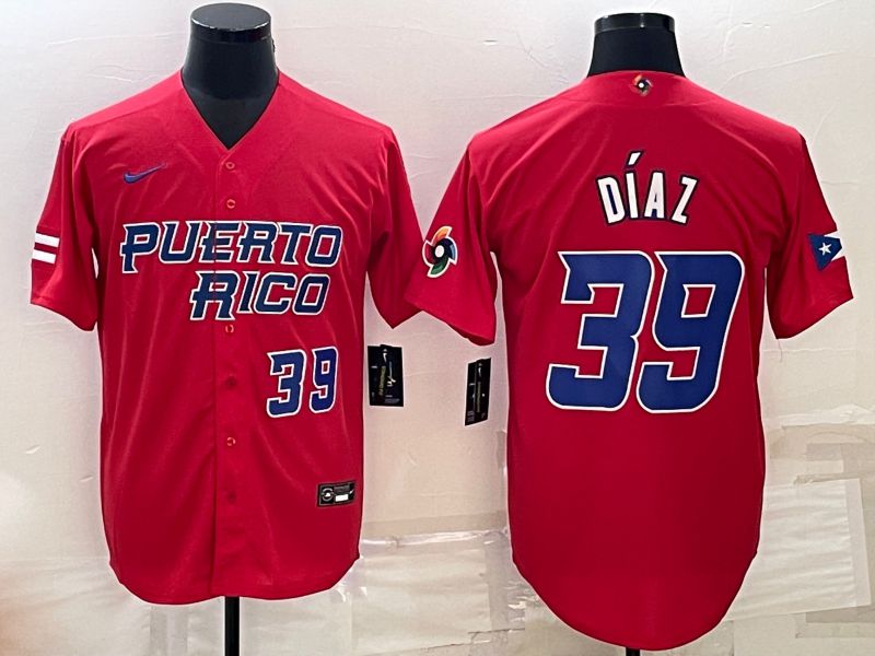Men 2023 World Cub 39 Diaz Red Nike MLB Jersey2